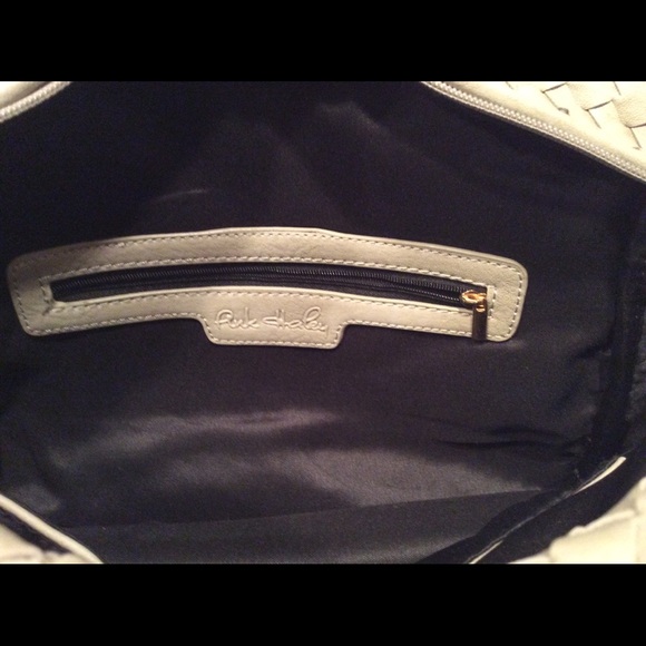 Gorgeous Quality Gray Vegan Leather Woven Satchel - Picture 5 of 5